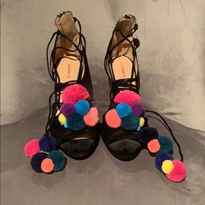 Black Express Pom Pom heels